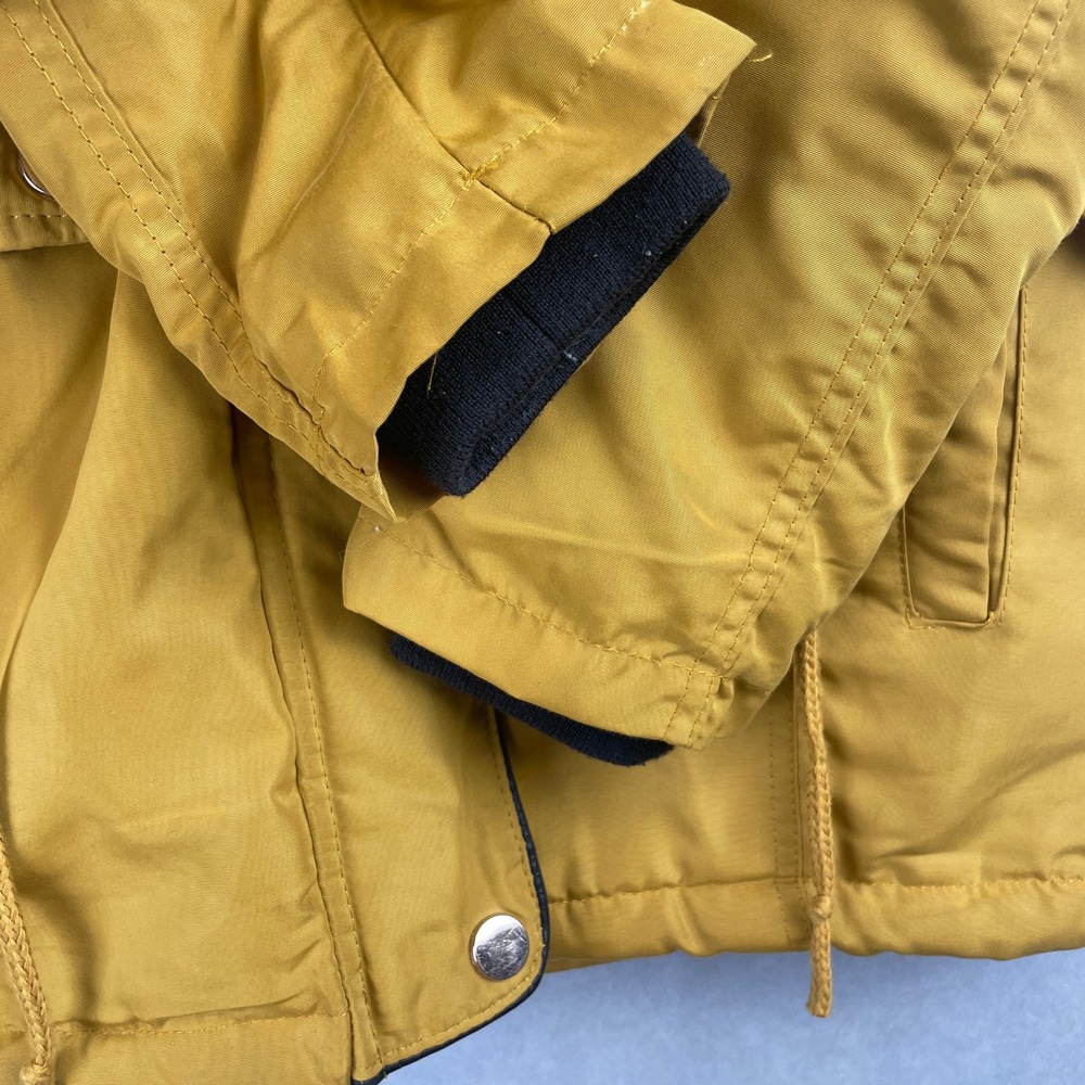 Snobbish Collection Mustard Yellow Faux Fur Trim Fleece Hooded Parka Jacket S View 5